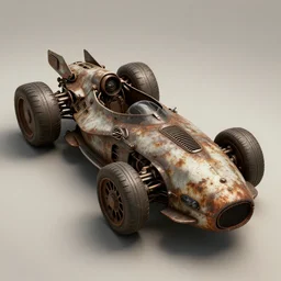 a dieselpunk speeder, very detailed, intrincate, rusty, octane render, brownish color palette, 8 k, high quality