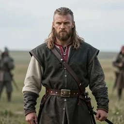 a still frame of ragnar lothbrok as ukrainian cossack