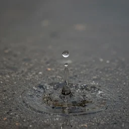 a water drop falling and touching the ground