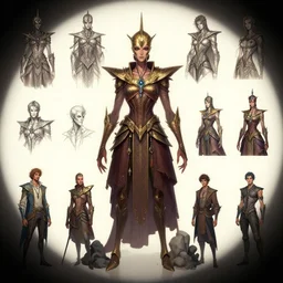 arch lich design, character sheet, Moebius, Greg Rutkowski, Zabrocki, Karlkka, Jayison Devadas, Phuoc Quan, trending on Artstation, 8K, ultra wide angle, zenith view, pincushion lens effect.