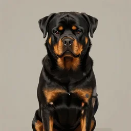 digital art sad rottweiler arms cross pose