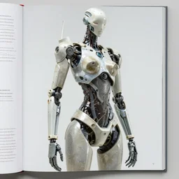 professional art magazine photograph of a contemporary art sculpture of a very attractive modular yorha android, by hikari shimoda, by jack gaughan
