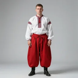 ukrainian cossack with baggy red pants