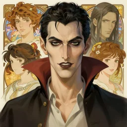 vampire, art by artgerm and greg rutkowski and magali villeneuve and alphonse mucha and rossdraws and makoto shinkai, portrait, highly detailed, headshot, digital painting, trending on artstation, concept art, sharp focus, illustration