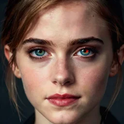 emma watson with big eyes, beautiful eyes, blue eyes, green eyes, lovely eyes, red eyes, glowing eyes, by artgerm and greg rutkowski