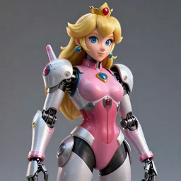 princess peach wearing a personalized robotic battle suit, extreme detail, photorealism, octane render, cinematic lighting.