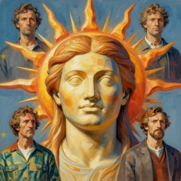 climate change personified. sun, summer, strength, knowledge, portrait, symmetrical, highly detailed, digital painting, artstation, concept art, smooth, sharp focus, illustration, cinematic lighting, strength, art by artgerm and greg rutkowski and alphonse mucha and louis theophile hingre