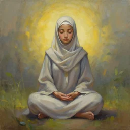 this is a painting with the theme muslim inner peace on the artstation trending page of year 2 2 2 2