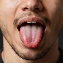 man with a hairy tongue, digital art, hyper detailed