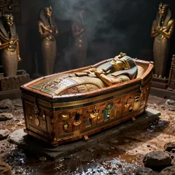 wet plate photography ancient egyptian wooden coffin, scp, beksinski, barlowe