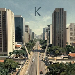 dystopian sao paulo, ponte estaiada, 8 k, art by petter steen and daniel dociu