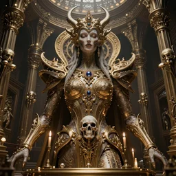 ultra realist intricate forbidden god closeup, in a death chamber, art style greg rutkowski, craig mullins, mohrbacher, zaha hadid, hiraku tanaka, exuberant, elite, elegant, extravagant, cgsociety, ambient key art, octane rendering, unreal engine, weta digital, structures ray tracing
