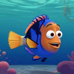 obama as a fish, in the style of finding nemo, pixar animation, obama is a fish, pixar style