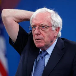 photograph of bernie sanders with hairy armpits