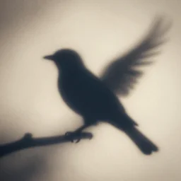 an artistic photograph of a shadowy bird, 3 5 mm, muffled colours