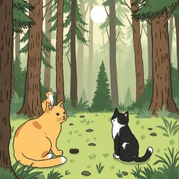 a graphic novel comic about cats in the forest, by mike holmes, manga, webcomic