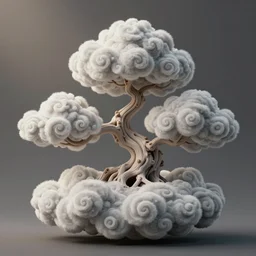 detailed volumetric render of bonsai clouds, matte painting, intrincate, swirls, puff, god ray, volumetric render, octane render, 4 k.
