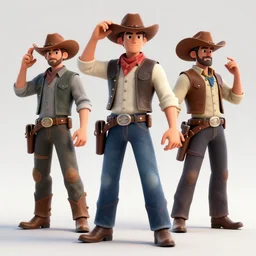 3 d render of a cool cowboy, artstation, unreal engine 5, dynamic pose, official art, high resolution, highly detailed, deviantart hd, daz 3 d, concept art