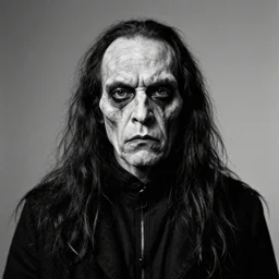 photo portrait of ugly brutal animal face  male cultist by Diane Arbus and Louis Daguerre