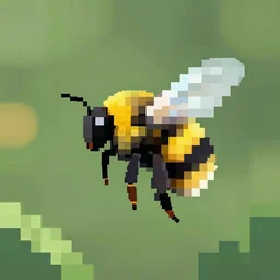 bumble bee, pixelated, flying, 4 k