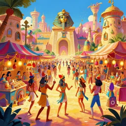 cartoon bd vibrant multicolor wonderland bazaar zouk old egypt epic fantasy painting photoshop sharpen overlay volume light tintin behance hd by jesper ejsing, by rhads, makoto shinkai and lois van baarle, ilya kuvshinov, rossdraws global illumination