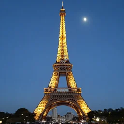 Eiffel tower photography, cheese, moon, ((((((((Night)))))))) day time