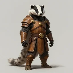 a badger druid dressed with a wooden armor, by justin gerard and greg rutkowski, digital art, realistic painting, dnd, character design, trending on artstation, 4 k