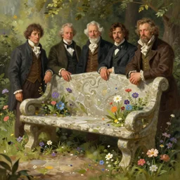 a beautiful digital illustration painting of a a fantasy stone bench with flowers by benoit b. mandelbrot, steven belledin, martin johnson heade, lee madgwick, caspar david friedrich, and david rios ferreira. 8 k resolution trending on artstation concept art digital illustration