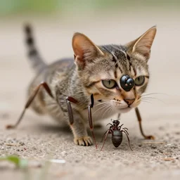 an ant - cat - hybrid. animal photography,