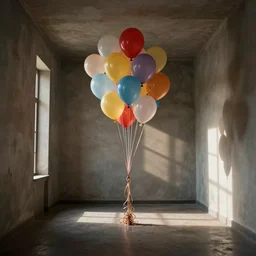 photo of the backrooms with balloons