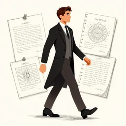 a sketch drawn by a magician walking the akashic records by gabo mendoza, trending on artstation