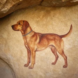 cave painting of a dog