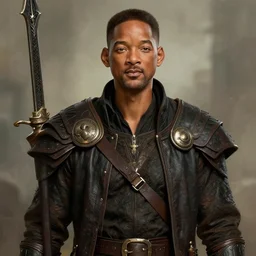 will smith portrait as a dnd character fantasy art.