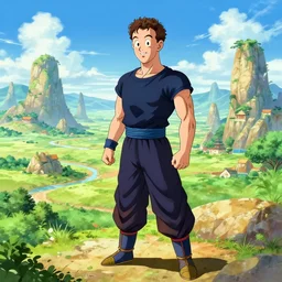 concept art of mark zuckerberg as a dragon ball character, beautiful landscape, 4k anime character illustration by akira toriyama, artstation