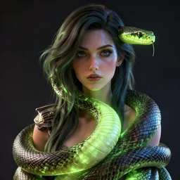 glowwave portrait of snake, borderlands 3, au naturel, hyper detailed, digital art, trending in artstation, cinematic lighting, studio quality, smooth render, unreal engine 5 rendered, octane rendered, art style by klimt and nixeu and ian sprigger and wlop and krenz cushart.