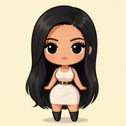 chibi anime character painting of kim kardashian