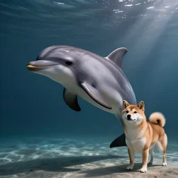 photo, a dolphin looks like a shiba dog.