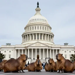 Photo of the United States Capitol on January 6 under siege by capybaras, reuters