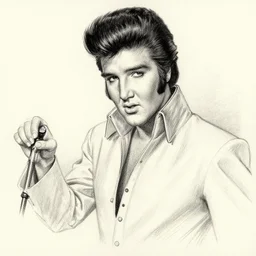 a pencil sketch of Elvis drawn by Robert Crumb