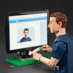 mark zuckerberg building a website from legos