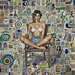 sexy woman in shorts, sitting cross - legged on a chair, in the style of ilya kuvshinov