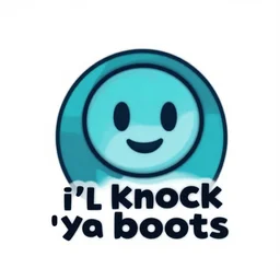 i'll knock ya boots, digital art, iconic icon, 2 d vector logo, cartoon, t - shirt design