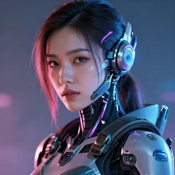beautiful close - up portrait of a cyborg mercenary girl, art by wlop and liam wong, cyberpunk, neon, combat armor, head and shoulders, intricate details, trending on artstation, sharp focus, caustics, octane render, radiant light, 4 k