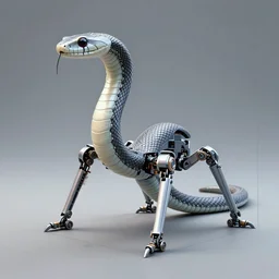 a snake with robot legs, concept art engineering demo with dimensions