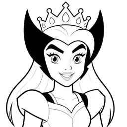 figure princess wolverine, crown, tiara, in the coloring book style, black and white, cartoon, disney style, frozen style, marvel style