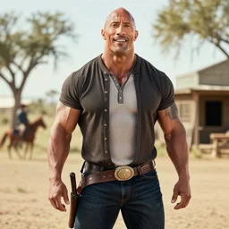 wild west photo of Dwayne Johnson