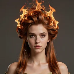 front shot of a queen burning hair, intricate, elegant, highly detailed, centered, artstation, concept art, smooth, sharp focus, artgerm, tomasz alen kopera, peter mohrbacher, donato giancola, joseph christian leyendecker, wlop, boris vallejo ), mugshot, ugly, octane render, nvidia raytracing demo, grainy, muted