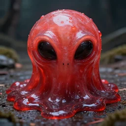 alien slime, red slime, gooey, slimey, realistic, 8k, alien