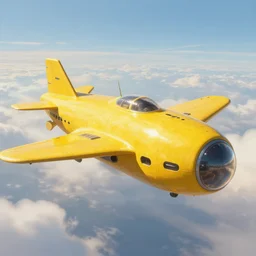 a painting of a futuristic yellow submarine plane flying through the sky, light cloud, concept art by Ian McQue, cgsociety, highly detailed, artstation, concept art, sci-fi