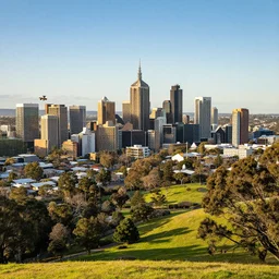 Adelaide city viewed from the hills, realistic, photo studio, HDR, 8k, trending on artstation